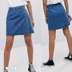 ASOS Denim Jean Mini Wrap Skirt Size 22